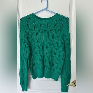 525 America Emerald Open-Knit Women's Sweater